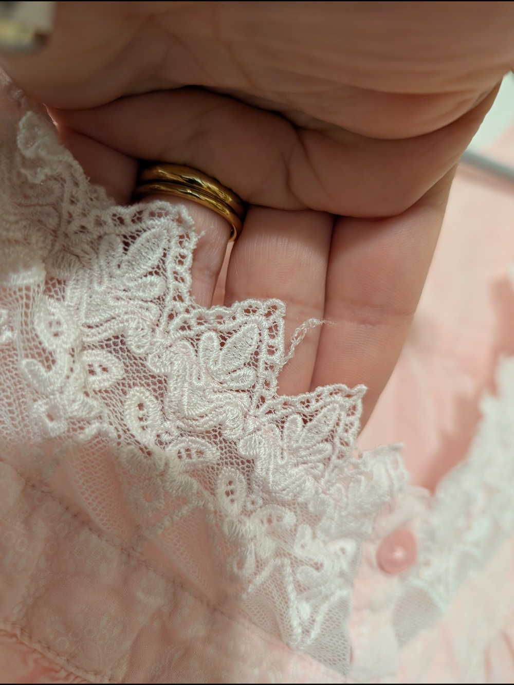 Classic Lace-Trim Nightgown - Pink - Picture 11 of 11
